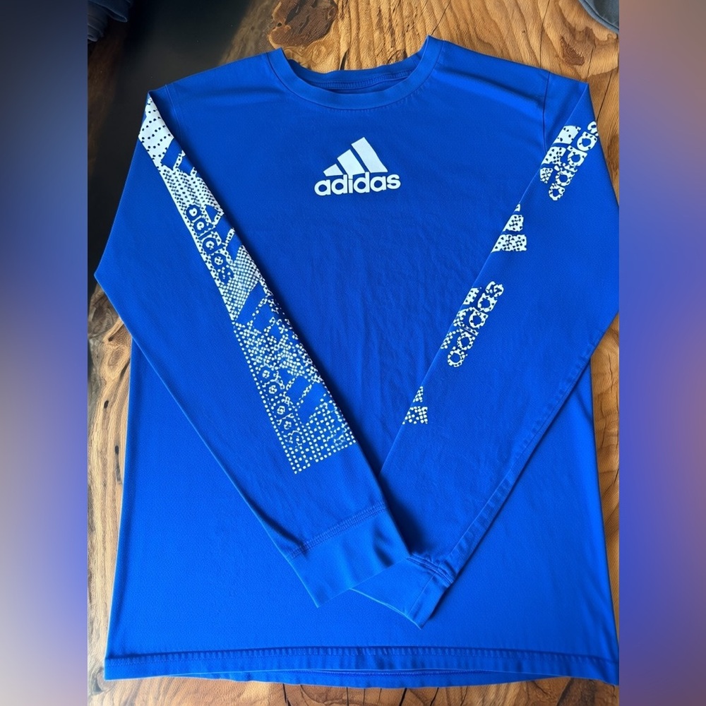 Adidas Youth XL (18/20) Blue Long Sleeve Athletic Shirt